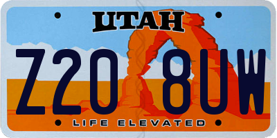 UT license plate Z208UW