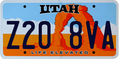 UT license plate Z208VA