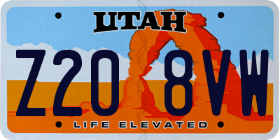 UT license plate Z208VW