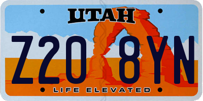 UT license plate Z208YN