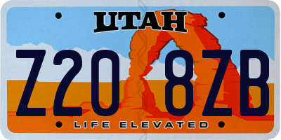 UT license plate Z208ZB