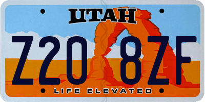 UT license plate Z208ZF