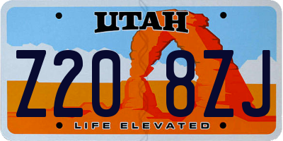 UT license plate Z208ZJ