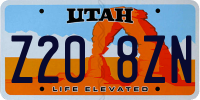 UT license plate Z208ZN
