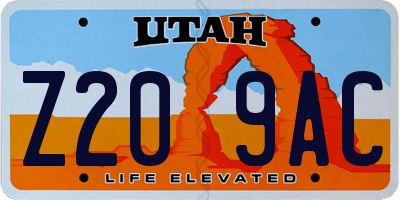 UT license plate Z209AC