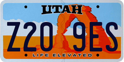 UT license plate Z209ES