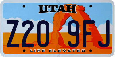 UT license plate Z209FJ