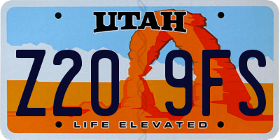 UT license plate Z209FS