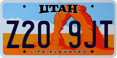 UT license plate Z209JT