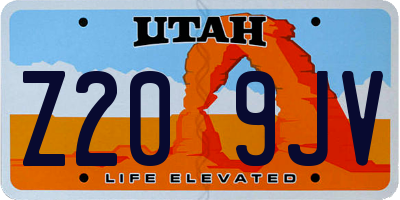 UT license plate Z209JV