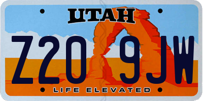 UT license plate Z209JW