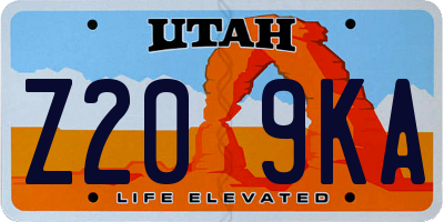 UT license plate Z209KA