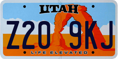 UT license plate Z209KJ