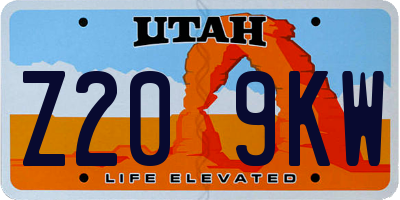 UT license plate Z209KW