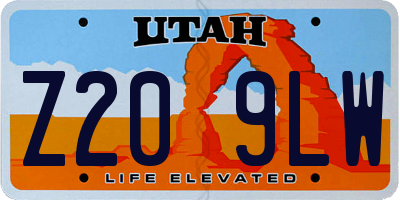 UT license plate Z209LW