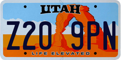 UT license plate Z209PN