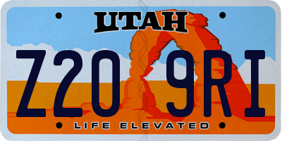UT license plate Z209RI