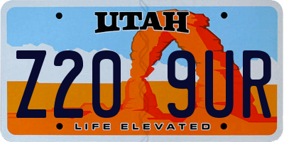 UT license plate Z209UR