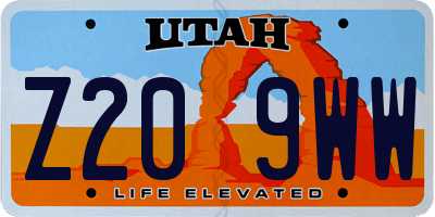 UT license plate Z209WW