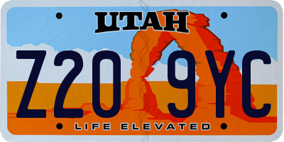 UT license plate Z209YC