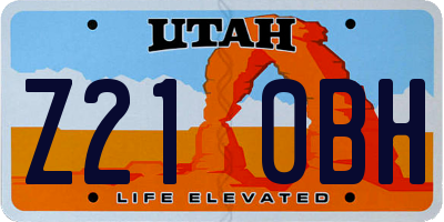 UT license plate Z210BH