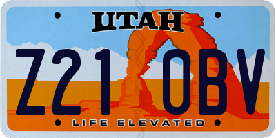 UT license plate Z210BV