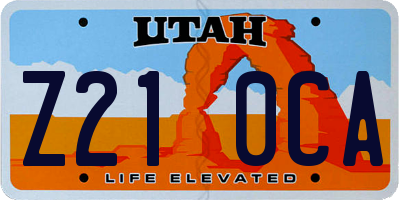 UT license plate Z210CA
