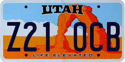 UT license plate Z210CB