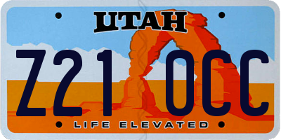 UT license plate Z210CC