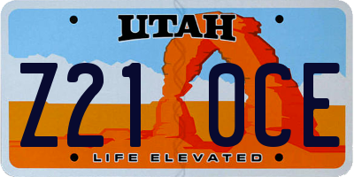 UT license plate Z210CE