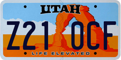 UT license plate Z210CF