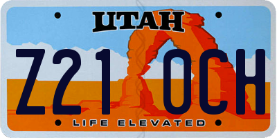 UT license plate Z210CH