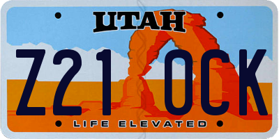 UT license plate Z210CK