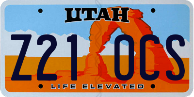 UT license plate Z210CS