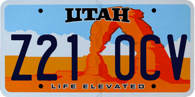 UT license plate Z210CV