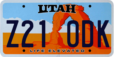 UT license plate Z210DK