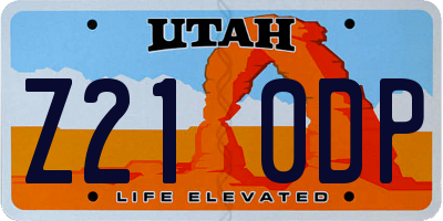 UT license plate Z210DP