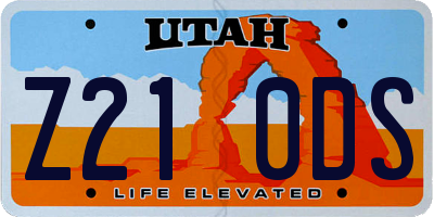 UT license plate Z210DS