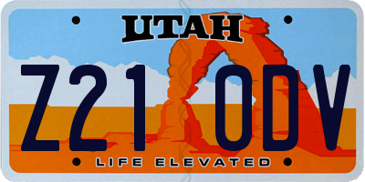 UT license plate Z210DV
