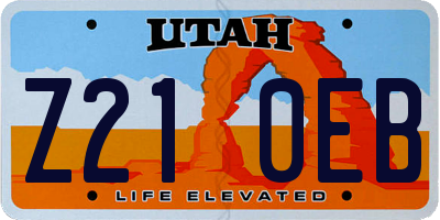 UT license plate Z210EB