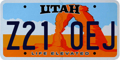 UT license plate Z210EJ