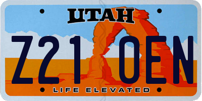 UT license plate Z210EN