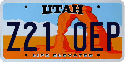 UT license plate Z210EP