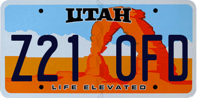 UT license plate Z210FD