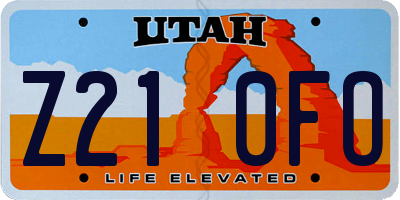 UT license plate Z210FO