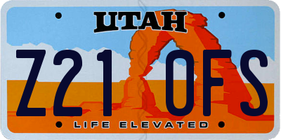 UT license plate Z210FS