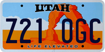 UT license plate Z210GC
