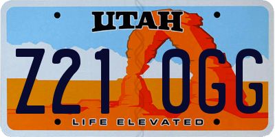 UT license plate Z210GG