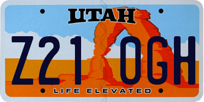 UT license plate Z210GH