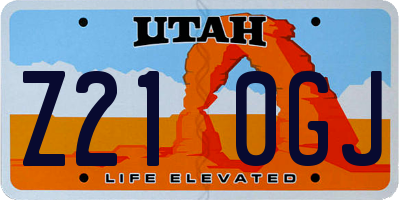 UT license plate Z210GJ